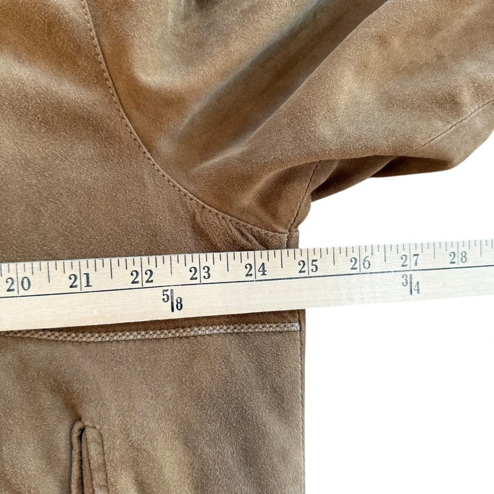 TORRAS Suede Bomber Jacket Mens Tan‎ Leather Zip Front Casual Outerwear XL